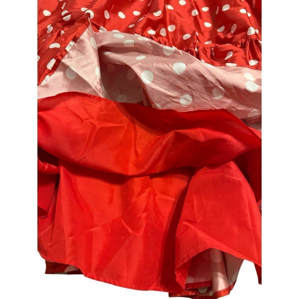 Brand New Anthropologie Atsu Sally Bow Polka Dots Red and White Maxi Dress 1X - Picture 12 of 15
